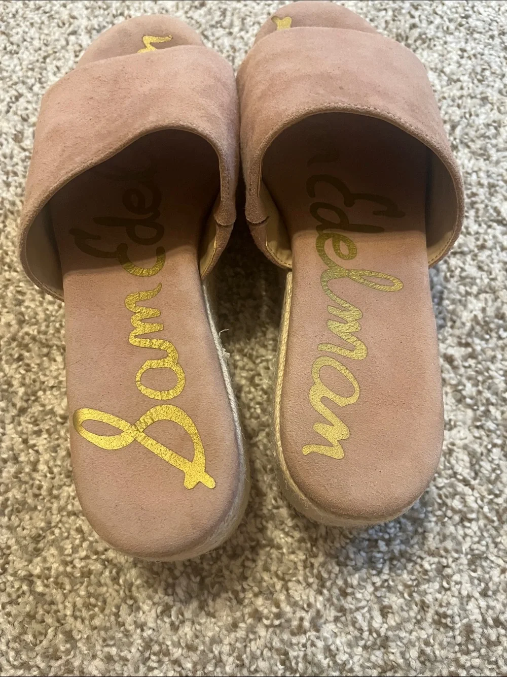 Sam Edelman Weslee Dusty Rose Platform Slide Sandals